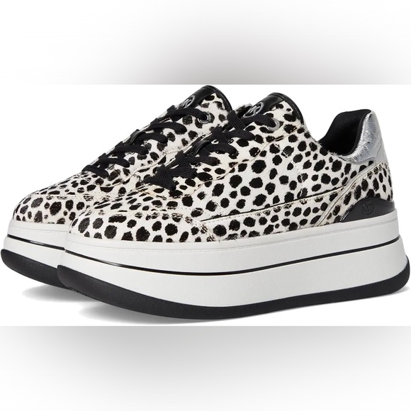 NWOT Michael Kors Hayes Cheetah Calf Hair Platform Sneakers - Picture 12 of 12